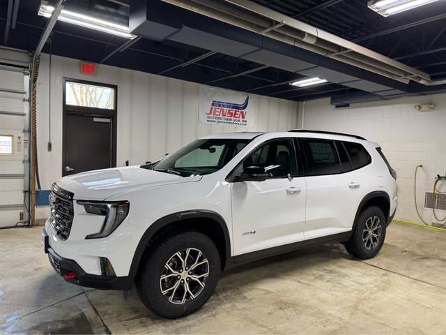 2026 GMC Acadia AT4 in Summit White — front three-quarter view