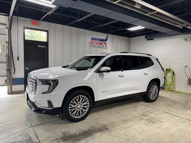 2026 GMC Acadia Denali in Summit White — front three-quarter view