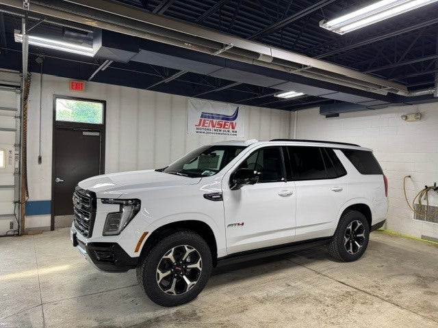 2026 GMC Yukon AT4 in Summit White — front three-quarter view