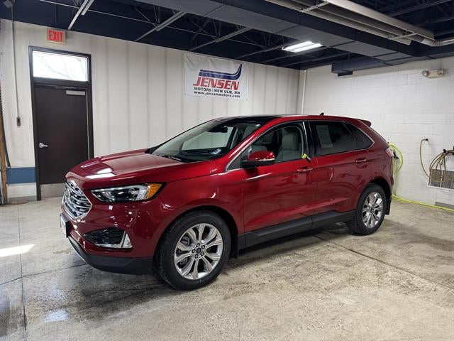 2022 Ford Edge Titanium in Rapid Red Tinted Cc — front three-quarter view