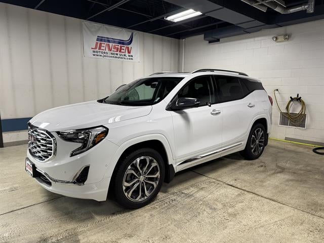 2018 GMC Terrain Denali in Summit White — front three-quarter view
