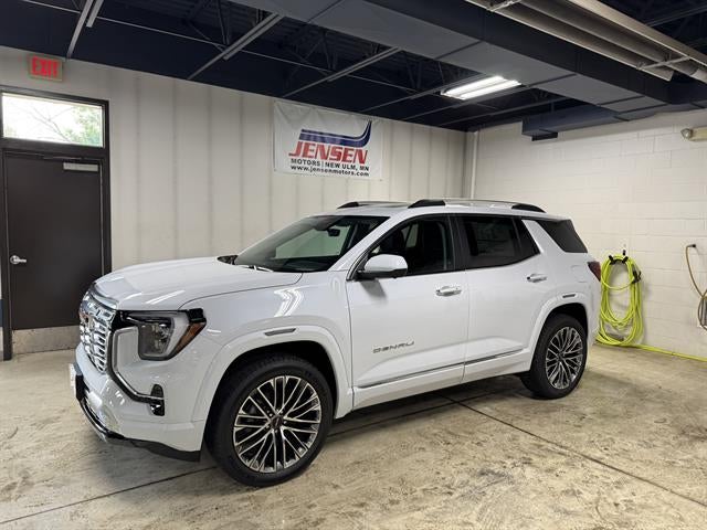 2026 GMC Terrain Denali in Glacier White Tricoat — front three-quarter view