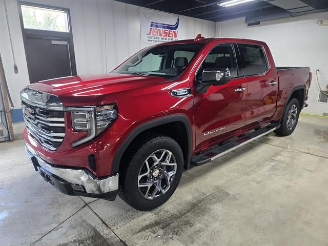2026 GMC Sierra 1500 SLT in Volcanic Red Tintcoat — front three-quarter view