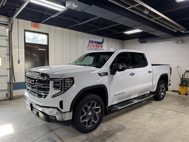 2026 GMC Sierra 1500 SLT in Summit White — front three-quarter view