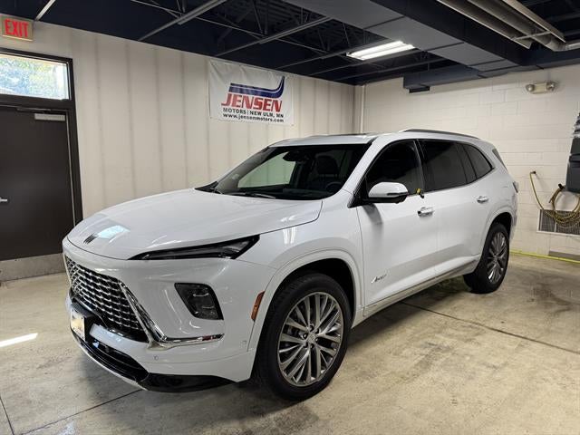 2026 Buick Enclave Avenir in Iridescent White Tricoat — front three-quarter view